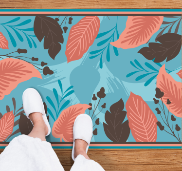 Botanische bladpatronen vinyl tapijt bloemen en planten - TenStickers