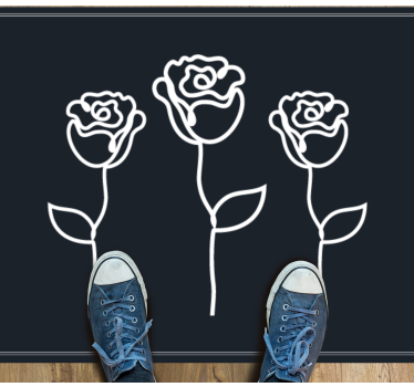 Botanische schetsweergave vinyl tapijt bloemen en planten - TenStickers