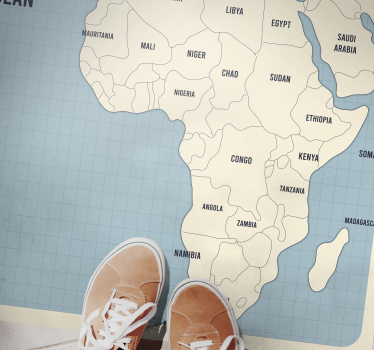Cartografische afbeelding vinyl tapijt wereldkaart - TenStickers