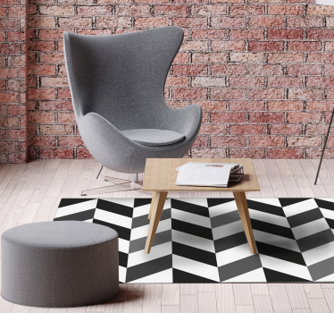 Chevron-contrast vinyl tapijt geometrisch - TenStickers