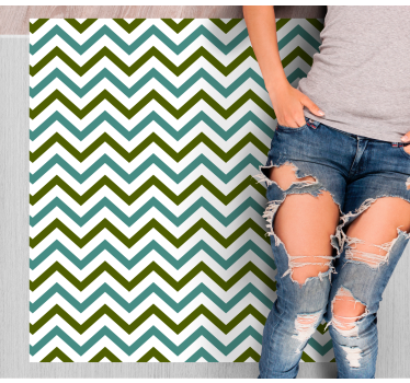 Chevron delight vinyl tapijt geometrisch - TenStickers