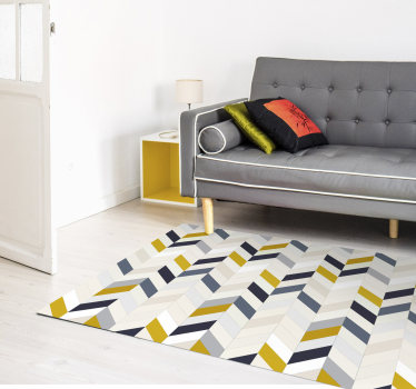 Chevron-zigzagpatroon vinyl tapijt geometrisch - TenStickers