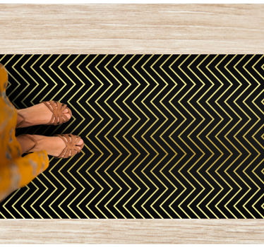 Chevron gouden motief vinyl tapijt geometrisch - TenStickers