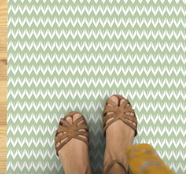 Chevronpatroon groen vinyl tapijt geometrisch - TenStickers