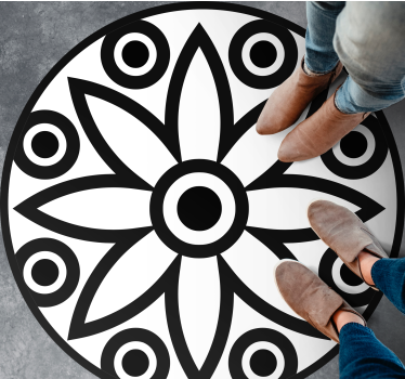 Circulair mandala-ontwerp vinyl tapijt geometrisch - TenStickers