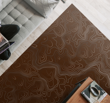 Contourtopografisch vinyl tapijt woonkamer - TenStickers