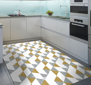 Diagonaal driehoekpatroon vinyl tapijt geometrisch - TenStickers