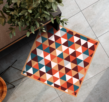 Driehoekig mozaïekpatroon vinyl tapijt geometrisch - TenStickers