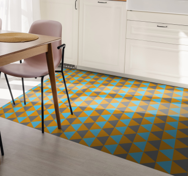 Driehoekige compositie vinyl tapijt geometrisch - TenStickers