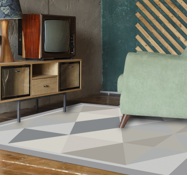 Driehoekige grijze harmonie vinyl tapijt geometrisch - TenStickers