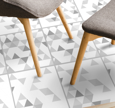 Driehoekige grijze motieven vinyl tapijt geometrisch - TenStickers