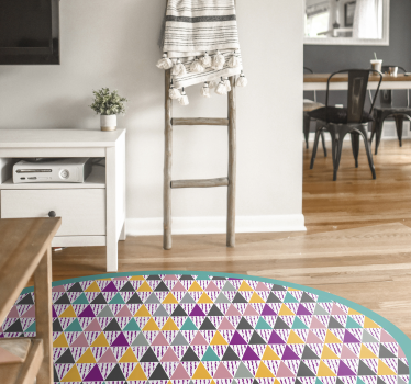 Driehoekige patronen vinyl tapijt geometrisch - TenStickers
