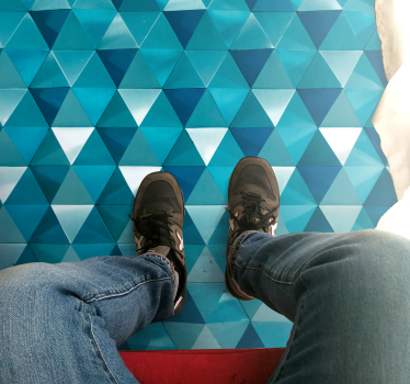 Driehoekige tegels vinyl tapijt geometrisch - TenStickers