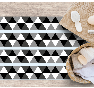 Grijs driehoekpatroon vinyl tapijt geometrisch - TenStickers