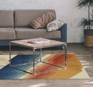 Dynamische zigzag vinyl tapijt woonkamer - TenStickers