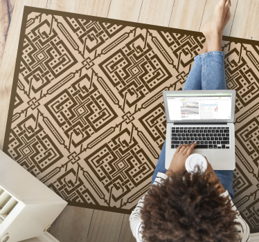 Elegant geometrisch element vinyl tapijt woonkamer - TenStickers