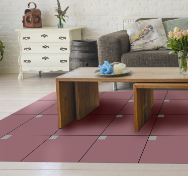 Roze vierkanten vinyl tapijt woonkamer - TenStickers