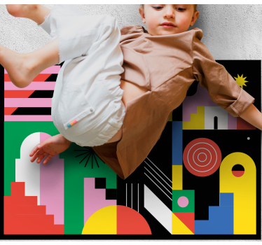 Gedurfde moderne vormen vinyl tapijt geometrisch - TenStickers