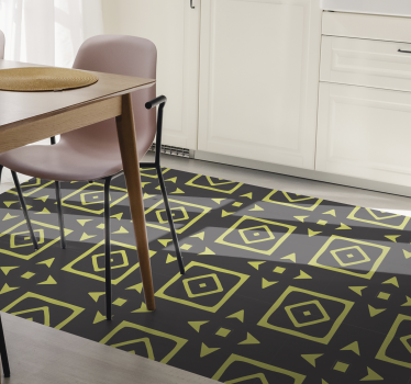 Geel diamantontwerp vinyl tapijt geometrisch - TenStickers