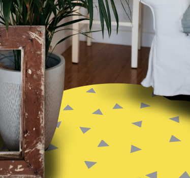 Geel driehoekig ontwerp vinyl tapijt geometrisch - TenStickers