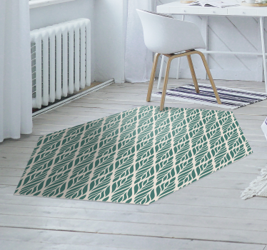 Geometrisch bladpatroon Geometrische vinyl vloerkleed - TenStickers