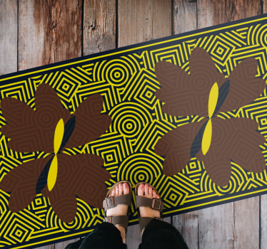 Geometrisch bloemencontrast Geometrische vinyl vloerkleed - TenStickers
