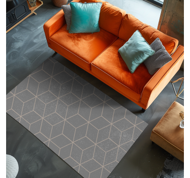 Geometrisch Grijs Hexagoon Patroon vinyl tapijt - TenStickers
