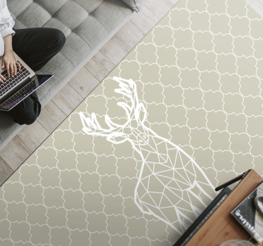 Geometrisch hertensilhouet vinyl tapijt woonkamer - TenStickers