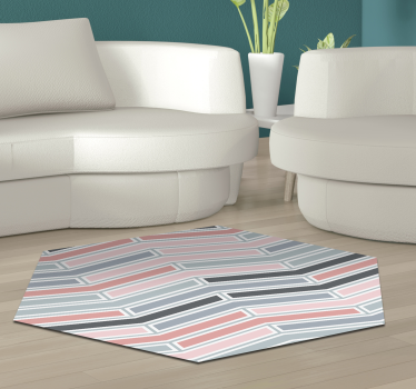 Geometrisch lineair patroon Geometrische vinyl vloerkleed - TenStickers