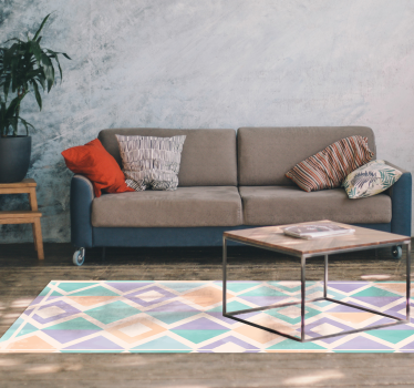 Geometrisch pastelpalet Geometrische vinyl vloerkleed - TenStickers