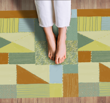 Geometrisch patchwork vinyl tapijt - TenStickers