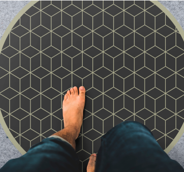 Geometrisch patroon vinyl tapijt rond - TenStickers
