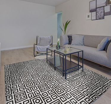 Geometrisch patrooncontrast vinyl tapijt  - TenStickers
