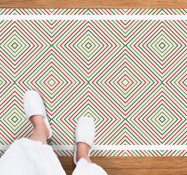 Geometrisch ruitpatroon Geometrische vinyl vloerkleed - TenStickers