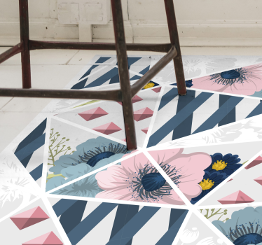 Geometrische bloemencaleidoscoop vinyl tapijt geometrisch - TenStickers