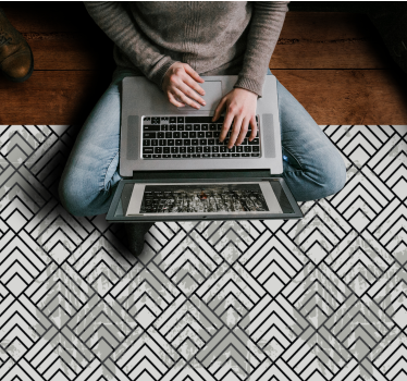Geometrische chevron vinyl tapijt  - TenStickers