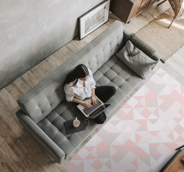 Geometrisch pastelmotief vinyl tapijt geometrisch - TenStickers