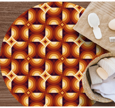 Geometrische retro circules retro tapijt - TenStickers