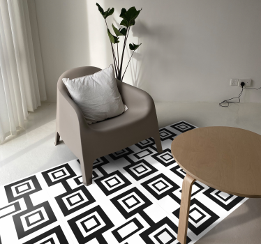Geometrische vierkantenstructuur vinyl tapijt geometrisch - TenStickers