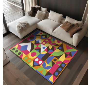 Geometrische vormen abstract vinyl tapijt  - TenStickers