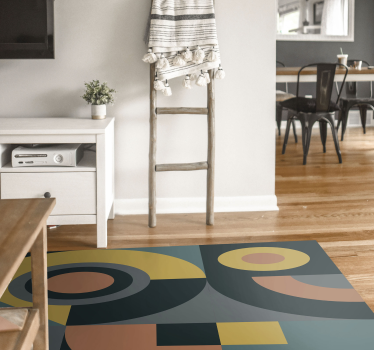 Geometrische vormen compositie vinyl tapijt geometrisch - TenStickers