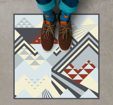 Grijze moderne vormen vinyl tapijt geometrisch - TenStickers