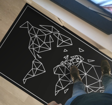Geometrische illustratie vinyl tapijt wereldkaart - TenStickers