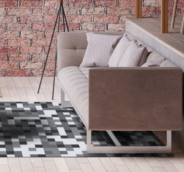 Gepixeld grijs patroon vinyl tapijt geometrisch - TenStickers