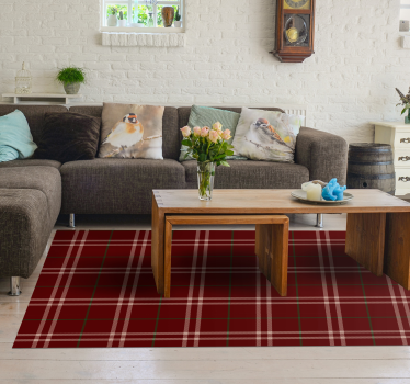 Geruit patroon oppervlak vinyl tapijt woonkamer - TenStickers