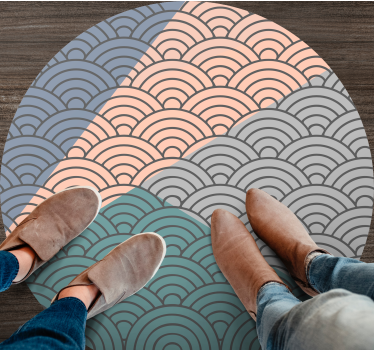 Geschulpte golvenpatroon vinyl tapijt geometrisch - TenStickers
