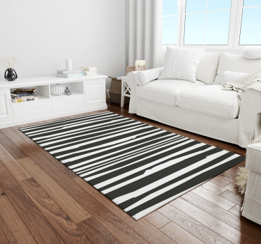 Gestreept monochroom ontwerp vinyl tapijt - TenStickers