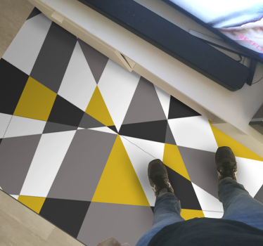 Gewaagde driehoekige patronen vinyl tapijt geometrisch - TenStickers