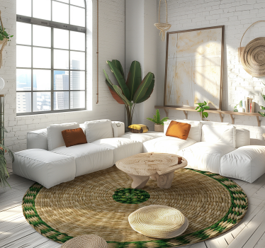 Geweven ronde structuur vinyl tapijt met texturen - TenStickers
