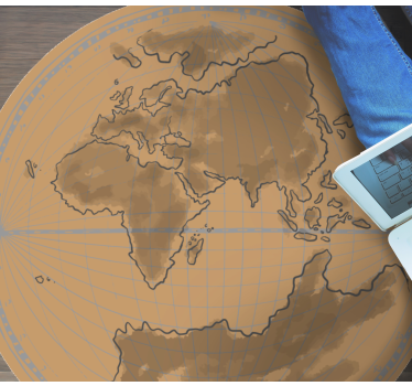 Globale kaartcontour vinyl tapijt wereldkaart - TenStickers